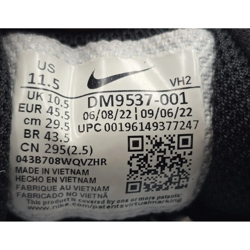 Nike Air Max SYSTM Mens 11.5 Black Grey White Sneakers DM9537-001